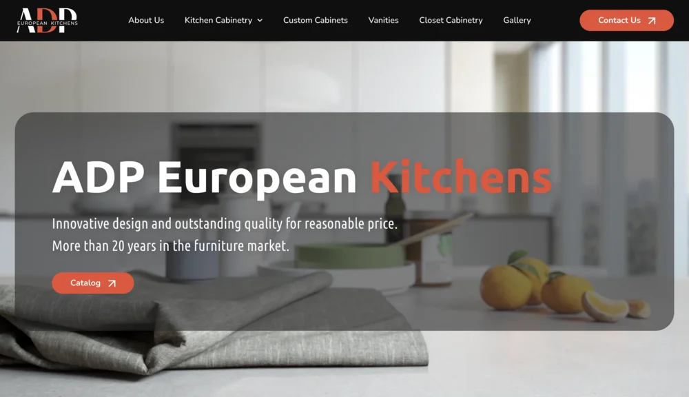 ADP Kitchens — custom home services website design by PNW Contractor Marketing