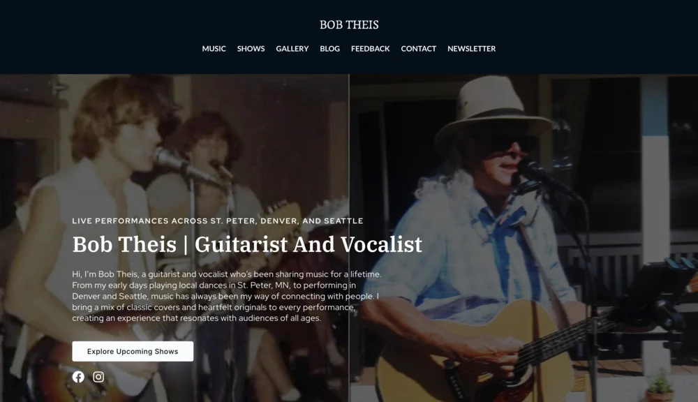 Bob Theis Music — custom music website design by PNW Contractor Marketing