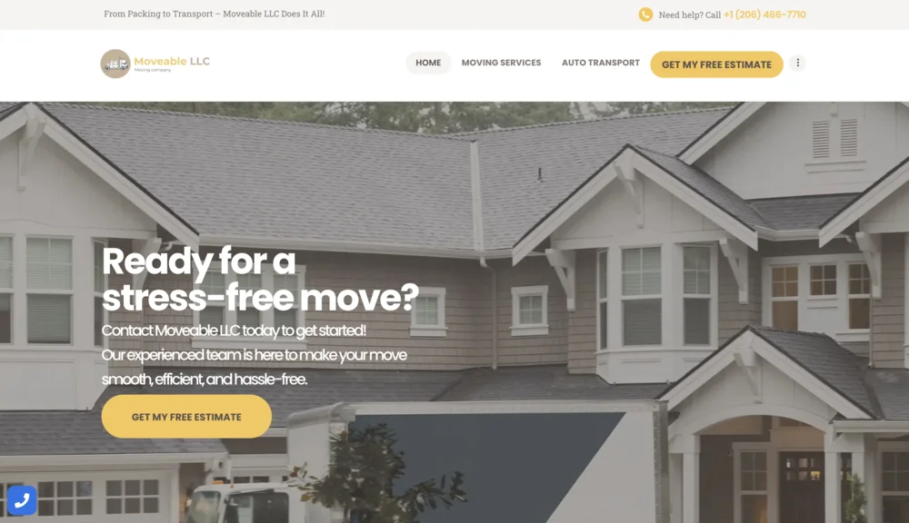Moveable LLC — custom moving website design by PNW Contractor Marketing